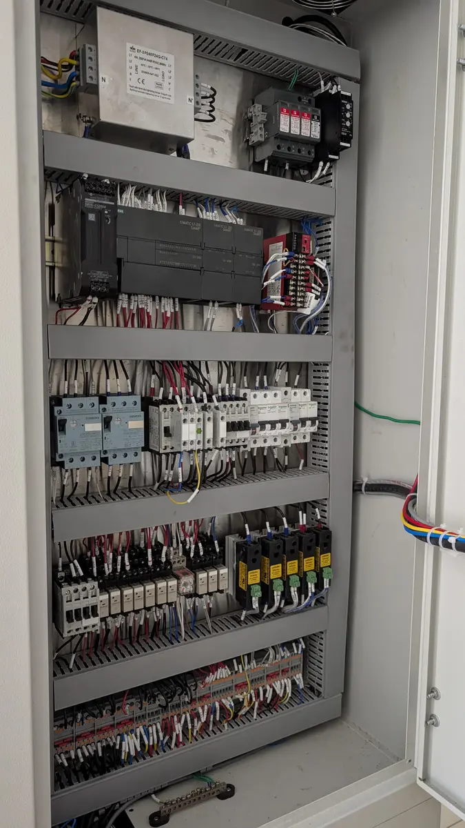 Electrical control panel used during EMC debug support at MSASPL